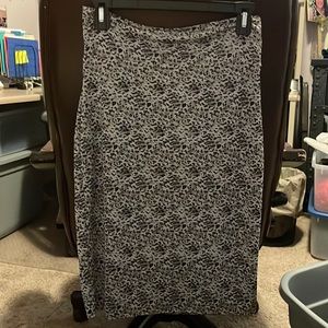 Gray Leopard print pencil skirt